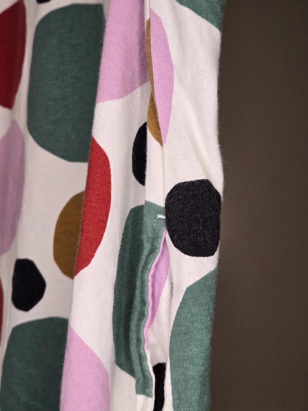 Uniqlo Marimekko Polka Dot Tee Dress in Cream, Pink, Red & Green, Size 10